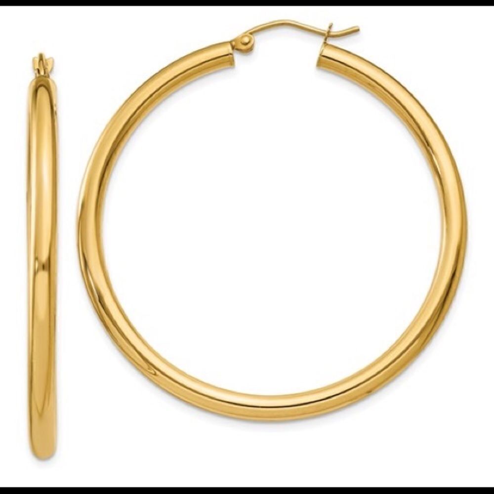 14k gold classic hoop earrings